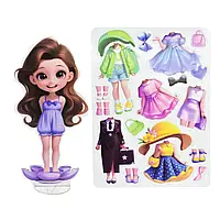 Набір для творчості "Магнітний гардероб" з магнітною фігуркою, одягом і аксесуарами на підставці