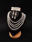 Набір прикрас, аксесуарів в стилі гетсбі: намисто, браслет, сережки - золотисті Aushal Jewellery