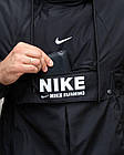 Анорак Nike осінь єврозима спортивна чоловіча куртка найк водовідштовхувальна плащівка чорна з бічними утяжками, фото 3