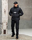 Анорак Nike осінь єврозима спортивна чоловіча куртка найк водовідштовхувальна плащівка чорна з бічними утяжками, фото 2
