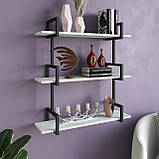 Полиця для книг настінна в стилі LOFT з лДСП та металу, фото 5