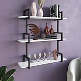 Полиця для книг настінна в стилі LOFT з лДСП та металу, фото 7