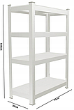 Набір з 2-х металевих стелажів (150 x 70 x 30 см) 4 полиці, навантаження - 150 кг на полицю, Сірий, фото 8