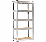 Набір з 2-х металевих стелажів (180 x 90 x 30 см) 5 полиць, навантаження - 175 кг на полицю, Сірий, фото 6