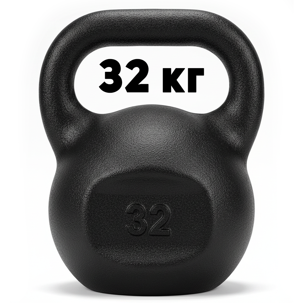 Гиря для кросфіту чавунна гиря спортивна для фітнесу гиря для атлетичних вправ лита RN Sport 32 кг чорна