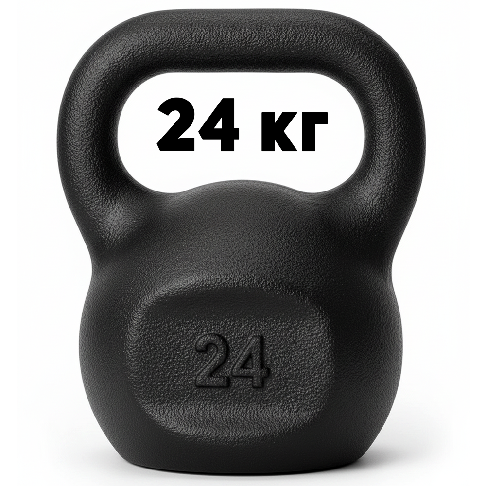 Гиря чавунна RN-SPORT 24 кг металева, чорна