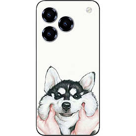 Бампер силіконовий case для ZTE Blade A76 4G з картинкою Хаскі