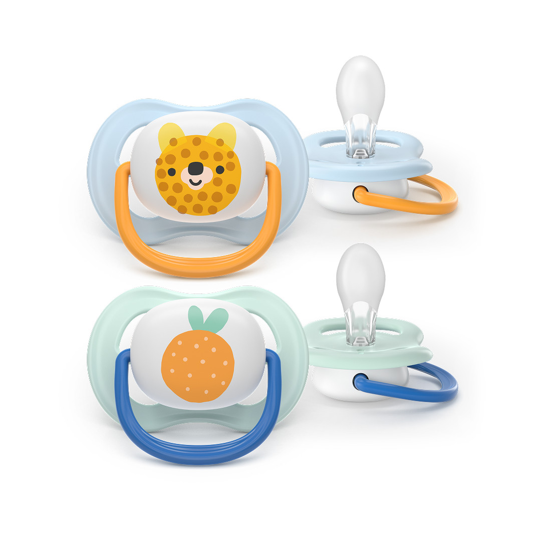 Пустушка силіконова Philips AVENT Pacifier Ultra Air SCF080/23, хлопчик, 0-6 місяців, 2 шт, фото 1
