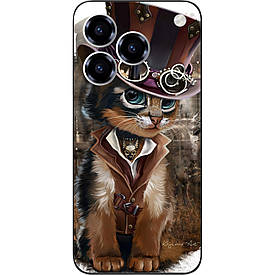 Силіконовий чохол case для ZTE Blade A76 4G з картинкою Кіт у капелюсі