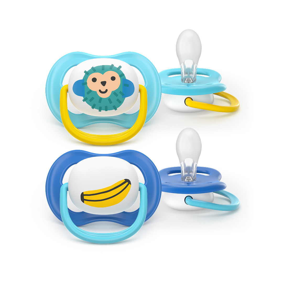 Пустушка силіконова Philips AVENT Pacifier Ultra Air SCF080/26, хлопчик, 6-18 місяців, 2 шт, фото 1