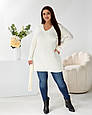 Туніка з ангори рубчик Марта молочна (54-72), фото 5