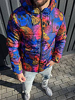 Демісезонна синя куртка чоловіча з черепами