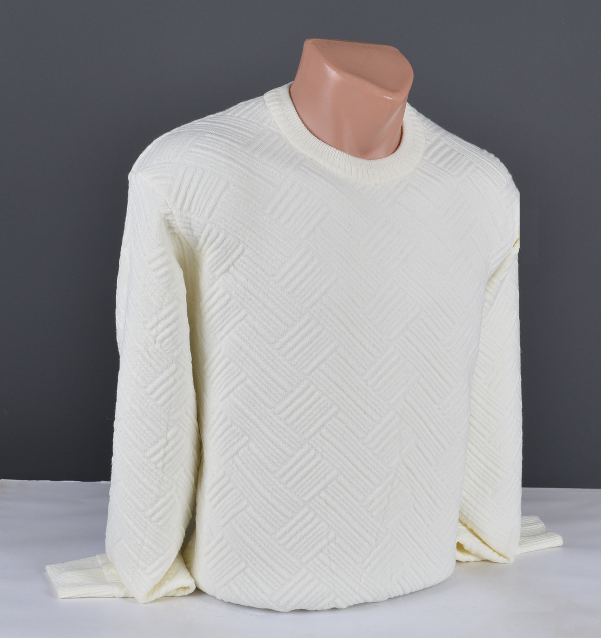 Чоловічий джемпер молочний | Чоловічий светр Туреччина 7259, фото 1