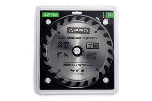 Диск пильний по дереву 200 мм 24 зуба для циркулярної пилки різання деревини