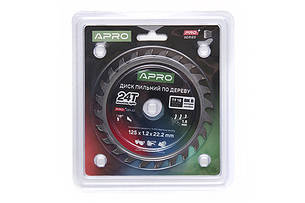 Диск пильний по дереву 125мм 24 зуба для циркулярної пилки APRO PRO для точного різання деревини