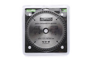 Диск пильний по дереву 200 мм 60 зубів для циркулярної пилки професійний для точного різання