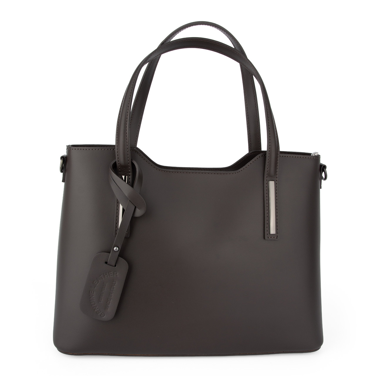 Сумка жіноча шопер шкіряна Virginia Conti 8066 велика з 2 ручками шоколадна