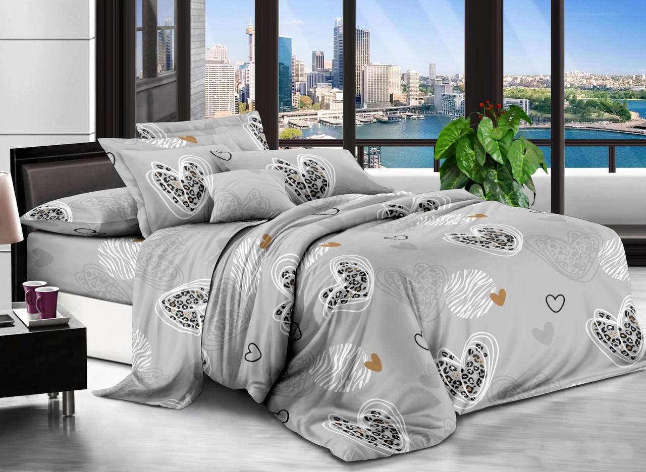 Набір постільної білизни Велюр № в566 Сімейний 220х240, на кнопках