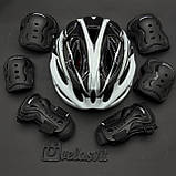 Якісний комплект захисту, шолом + наколінники, налокітники, рукавички, фото 5