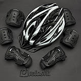 Якісний комплект захисту, шолом + наколінники, налокітники, рукавички, фото 6