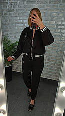 Жіночий чорний костюм двійка з трикотажу | Італія | Преміум якість, фото 2