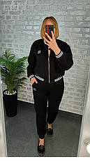 Жіночий чорний костюм двійка з трикотажу | Італія | Преміум якість, фото 5