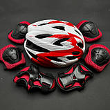 Якісний комплект захисту, шолом + наколінники, налокітники, рукавички, фото 2