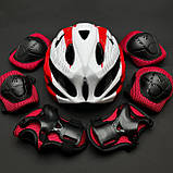 Якісний комплект захисту, шолом + наколінники, налокітники, рукавички, фото 4