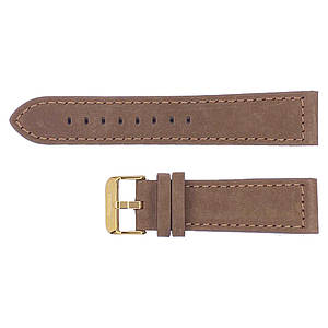 Ремінець для годинника 22 мм Нубук Коричневий-Золото