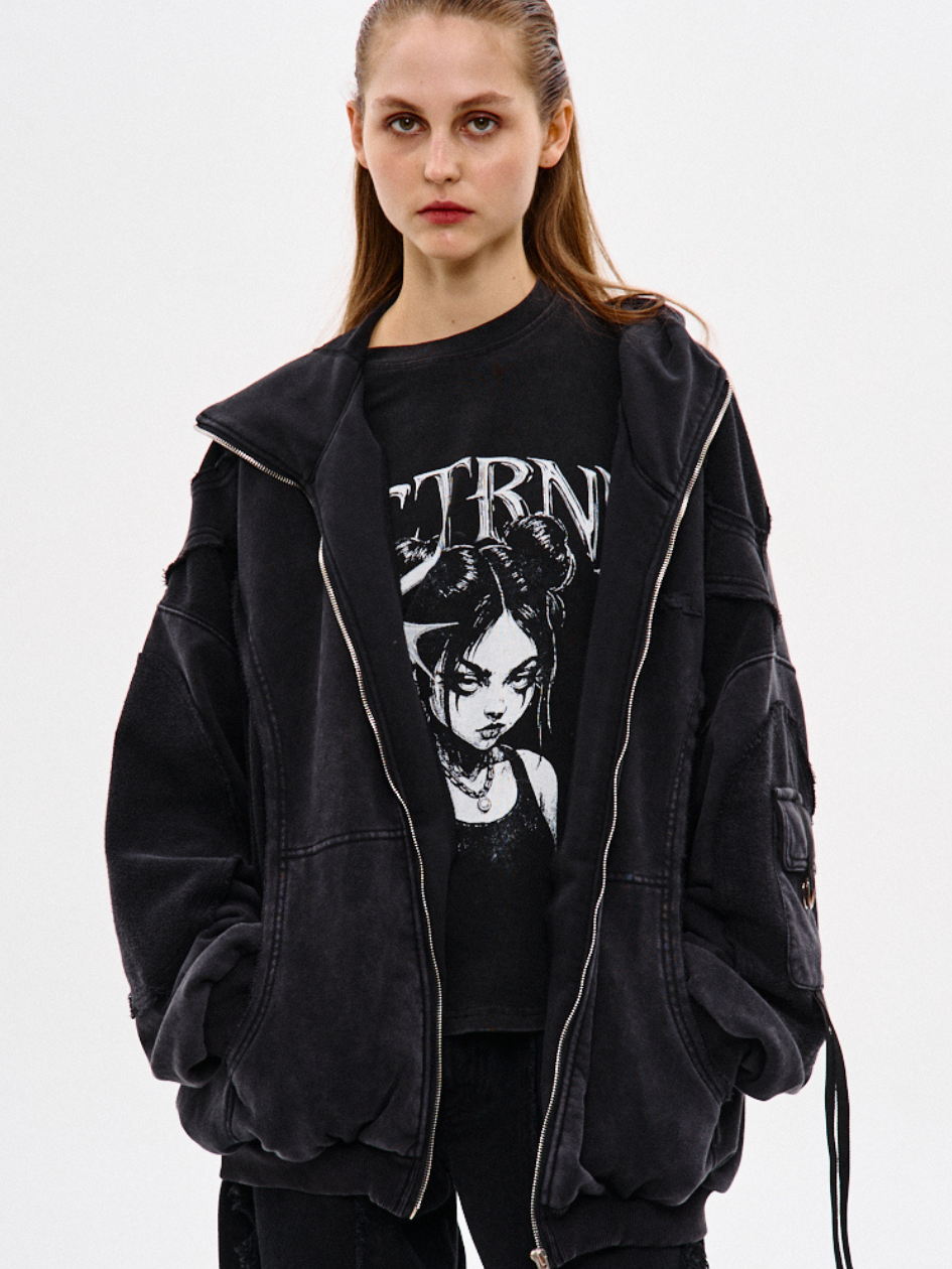 Худі на блискавці NCTRNL оверсайз крою "Стілстоун", фото 1