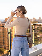 Модна базова жіноча кофтинка з декольте сітка "Annabel"