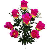 Штучні квіти букет искусственные бутоны роз Девятка, 58см, фото 5