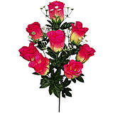 Штучні квіти букет искусственные бутоны роз Девятка, 58см, фото 6