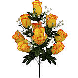 Штучні квіти букет искусственные бутоны роз Девятка, 58см, фото 7