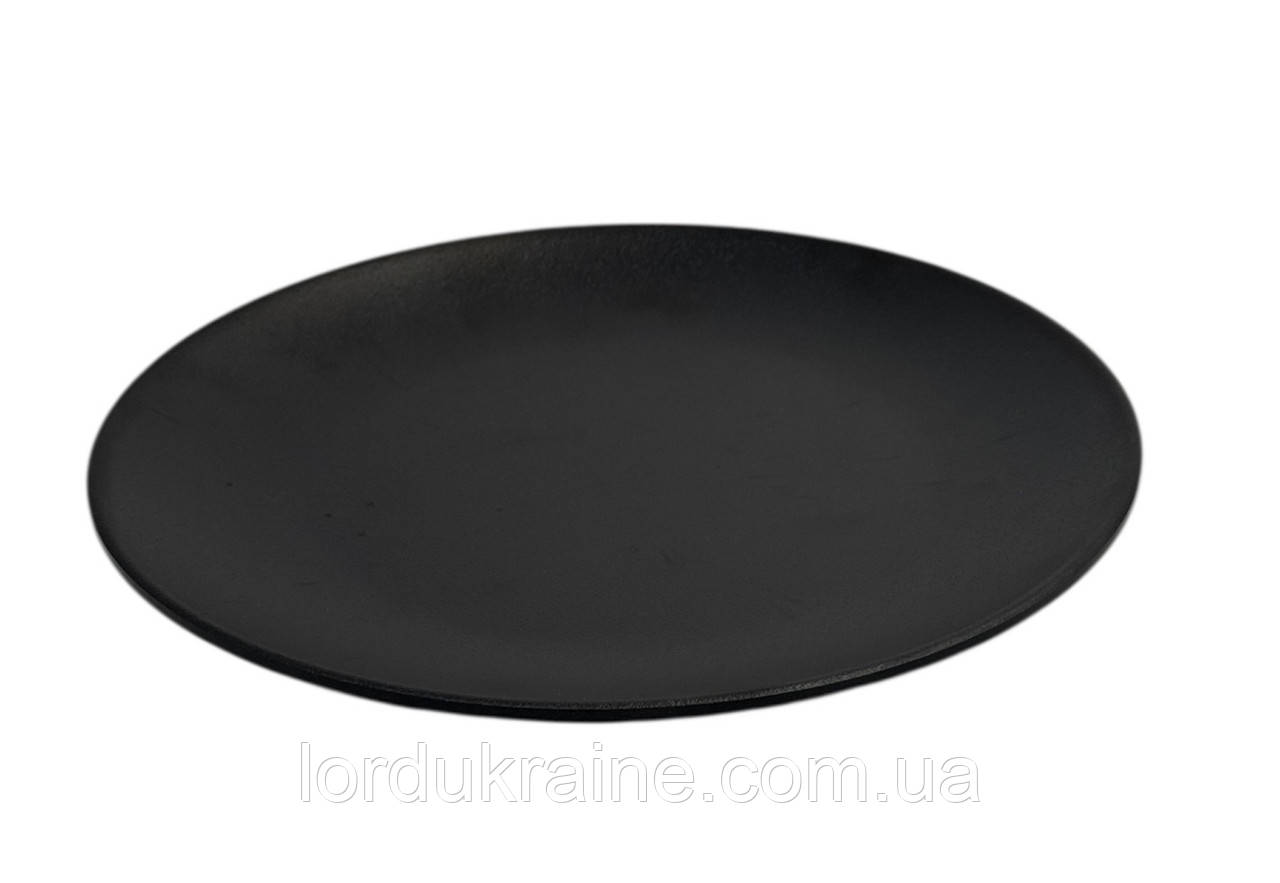 Тарілка підставна кругла з меламіну 23 см чорна матова, фото 1