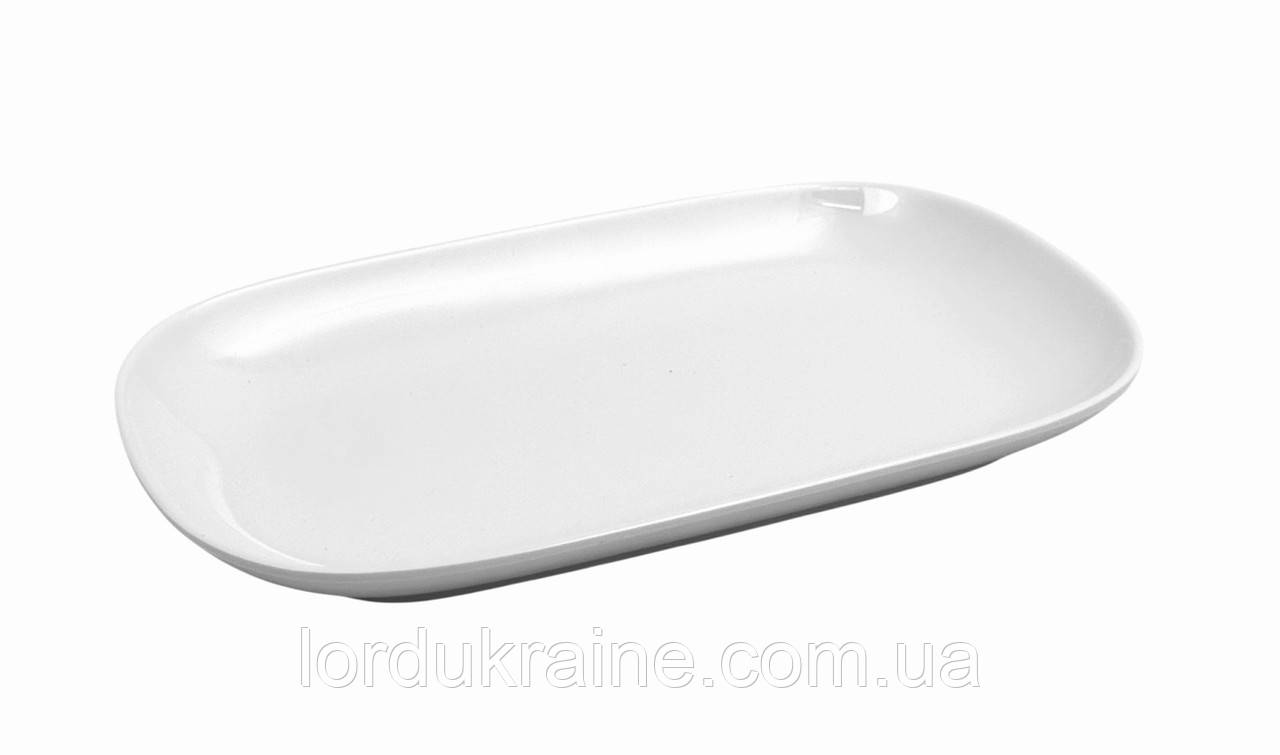Тарілка овальна з меламіну 24х15 см біла, фото 1