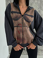 Худі Модель: 1530-224 Кольори: чорний, графіт