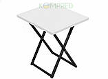 Стілець табуретка розкладний 350*350*450 чорний/ ДСП білий Kompred OL711.2, фото 2