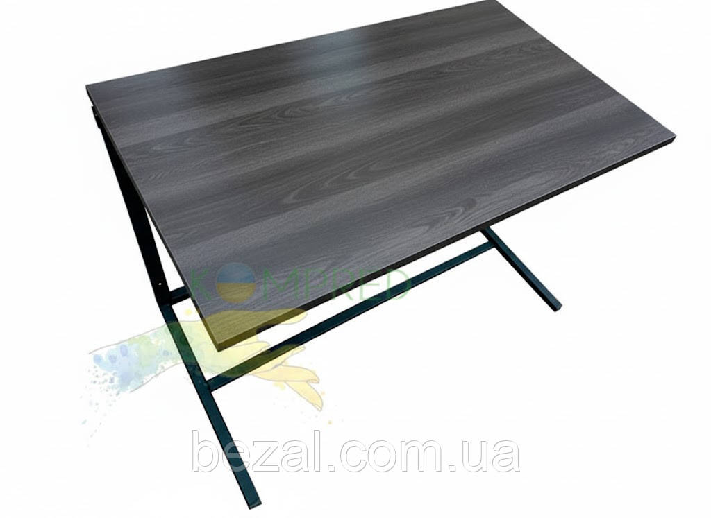 Столик комп'ютерний кавовий приставний з регульованою висотою чорний/сірий антрацит 750х400х750 мм Kompred OL774.1, фото 1