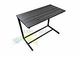 Столик комп'ютерний кавовий приставний з регульованою висотою чорний/сірий антрацит 750х400х750 мм Kompred OL774.1, фото 4
