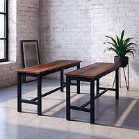 Комплект обідніх лавок з 2 шт. промислового призначення Темно-коричневий и чорний