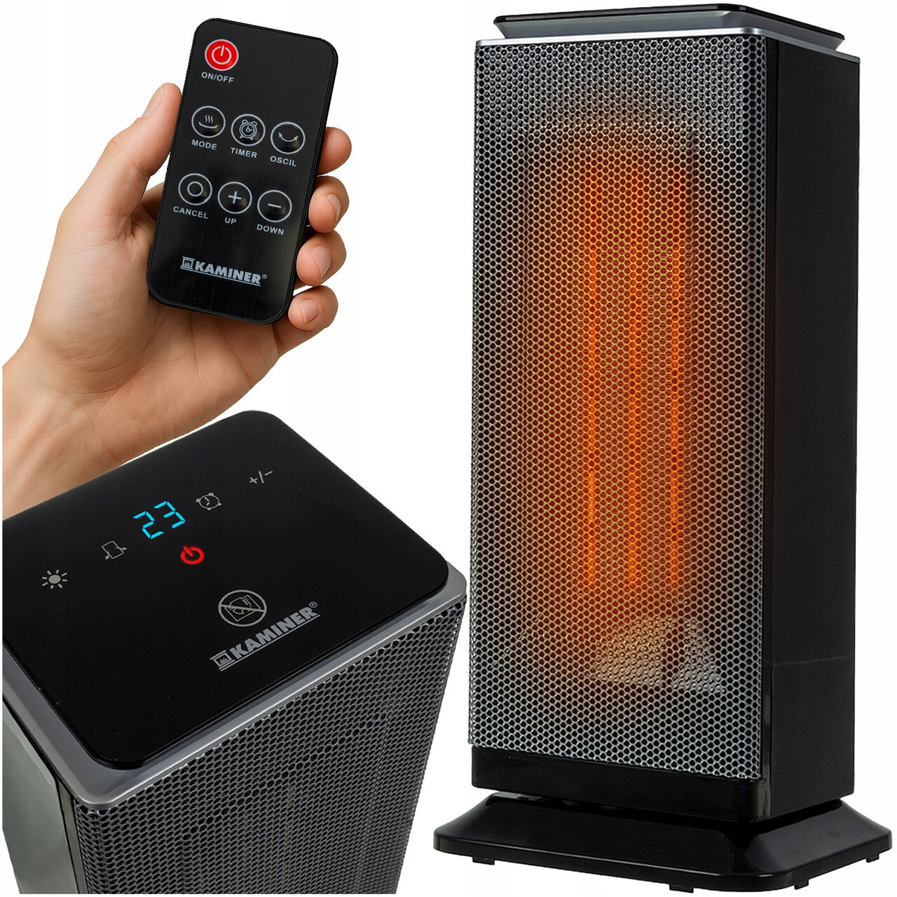 Электрический керамический обогреватель с таймером Kaminer (26376) 2000 Вт