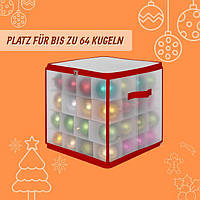 Коробка для зберігання новорічних куль Л, червоний