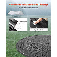 Садовий стіл VEVOR, балконний стіл (1200 x 725 мм), виготовлений з вуглецевої сталі, круглий обідній стіл для відкритого подвір'я,
