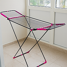 Сушарка для білизни складна металева 17,5 м рожева AVRORA Dogrular