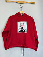 Женское худи с принтом Лицо с цветком KAPTSOVA MKKS300809-3