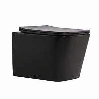 Унітаз підвісний Qtap Tern New Ultra Quiet безобідковий з сидінням Soft-close MATT BLACK QT17332303ASMB