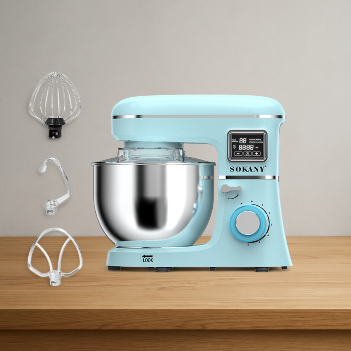 Планетарний міксер Sokany SK277, 1800 Вт, чаша 8 л, 6 швидкостей, фото 1