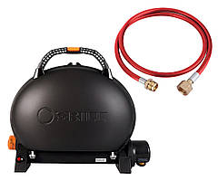 КОМПЛЕКТ Портативний переносний газовий гриль O-GRILL 500, чорний + шланг в подарунок! Код: 011672