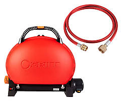 КОМПЛЕКТ Портативний переносний газовий гриль O-GRILL 500, червоний + шланг в подарунок! Код: 011676